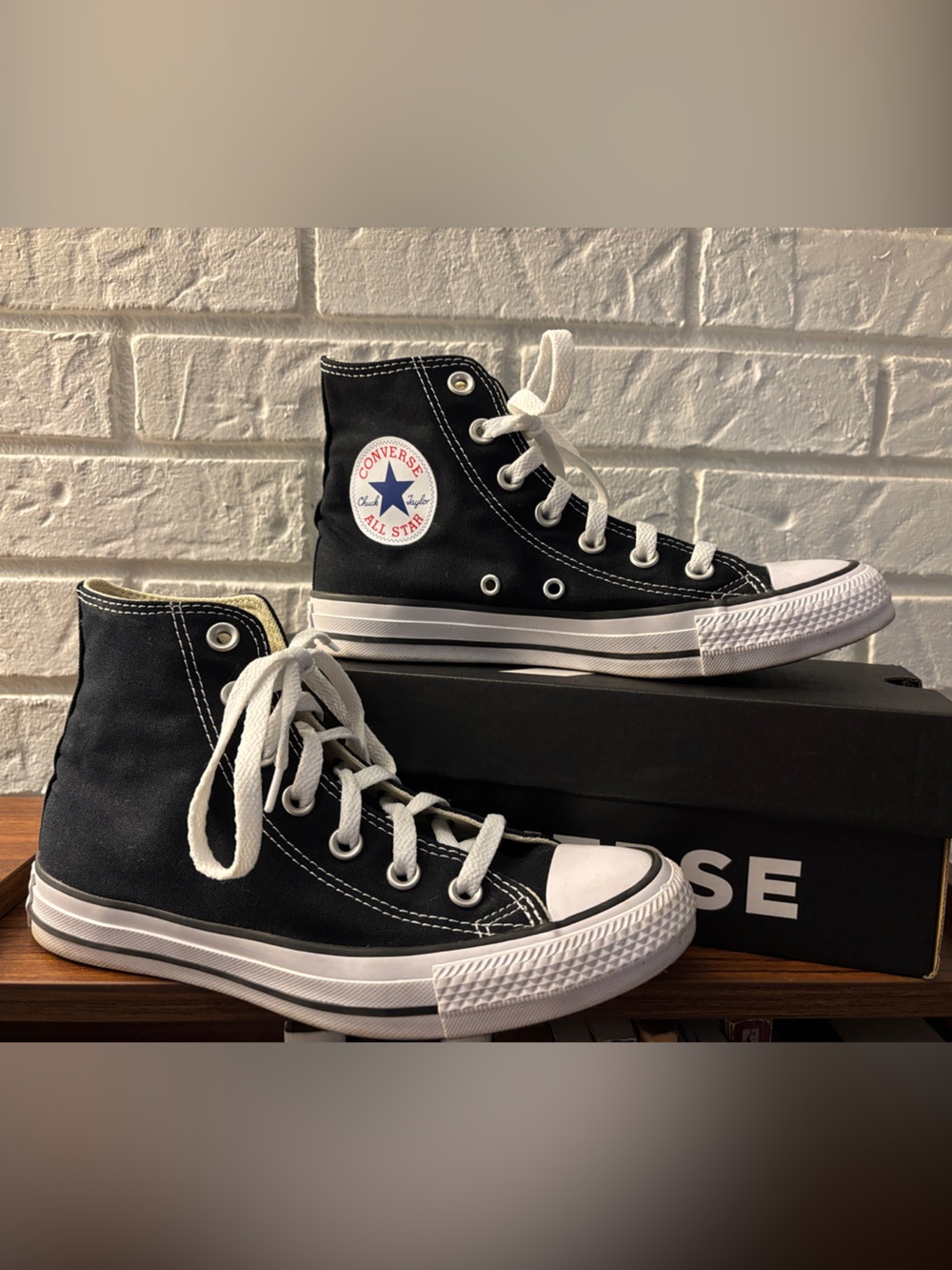 Converse Black and White Womens High Top Sneakers